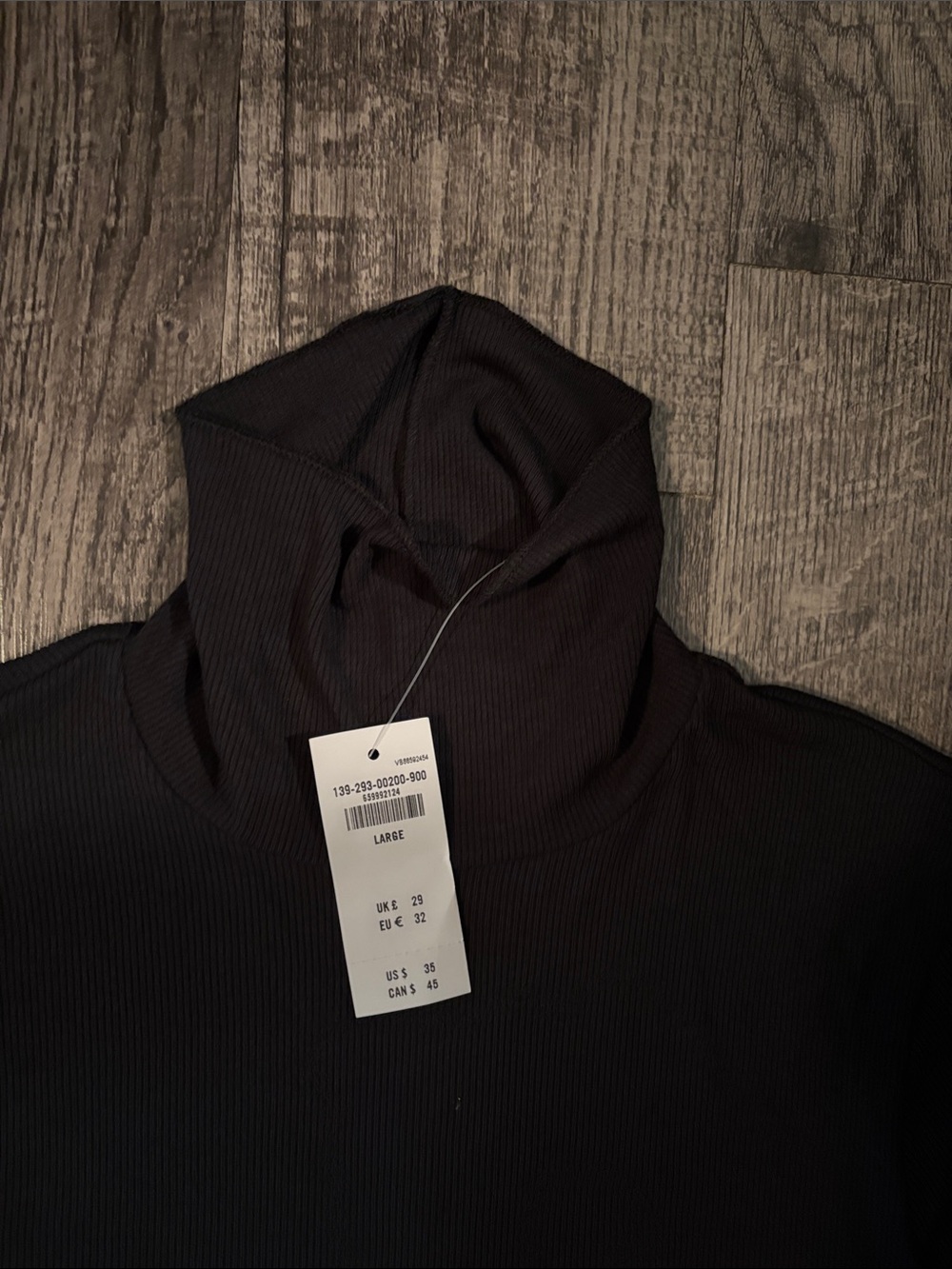 Abercrombie & Fitch Ribbed Long Sleeve Turtleneck - Black - Size Large - Picture 2 of 4